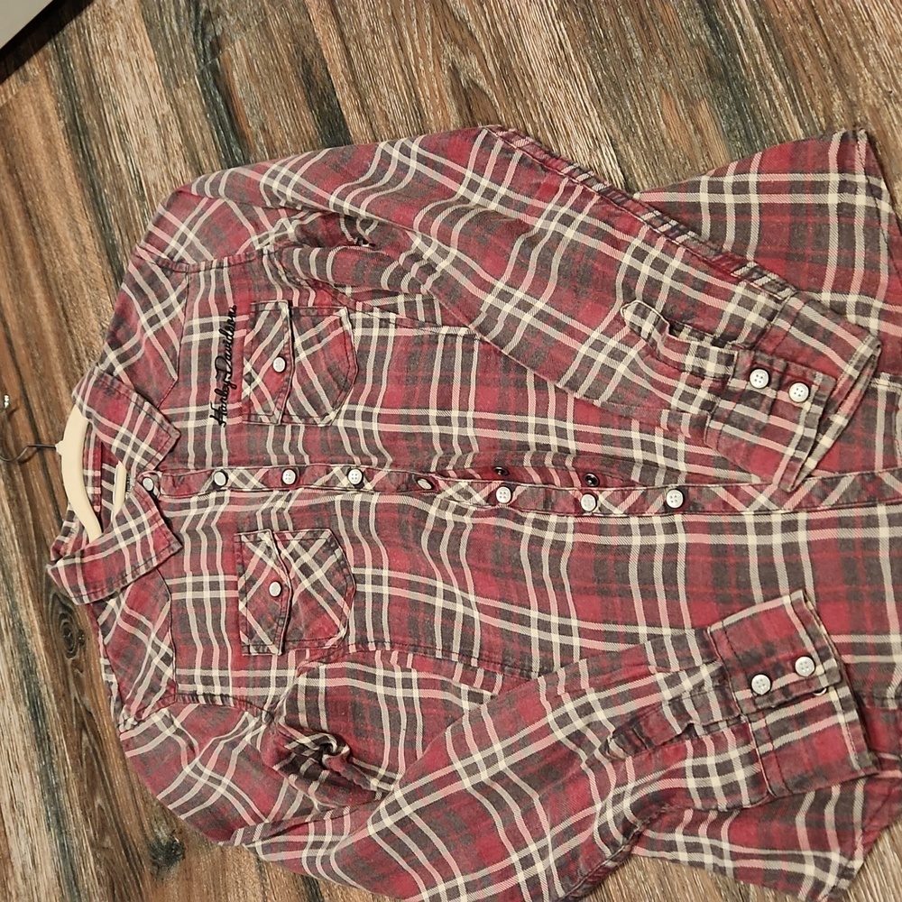 Harley Davidson Flannel Snap button